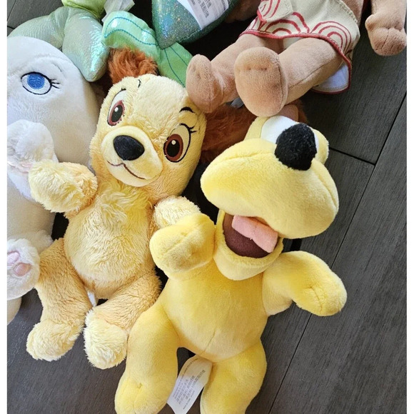 LOT OF 6 DISNEY BABIES & DISNEY STORE PLUSH Ariel Pluto Lady Moana Aristocats - Picture 3 of 9